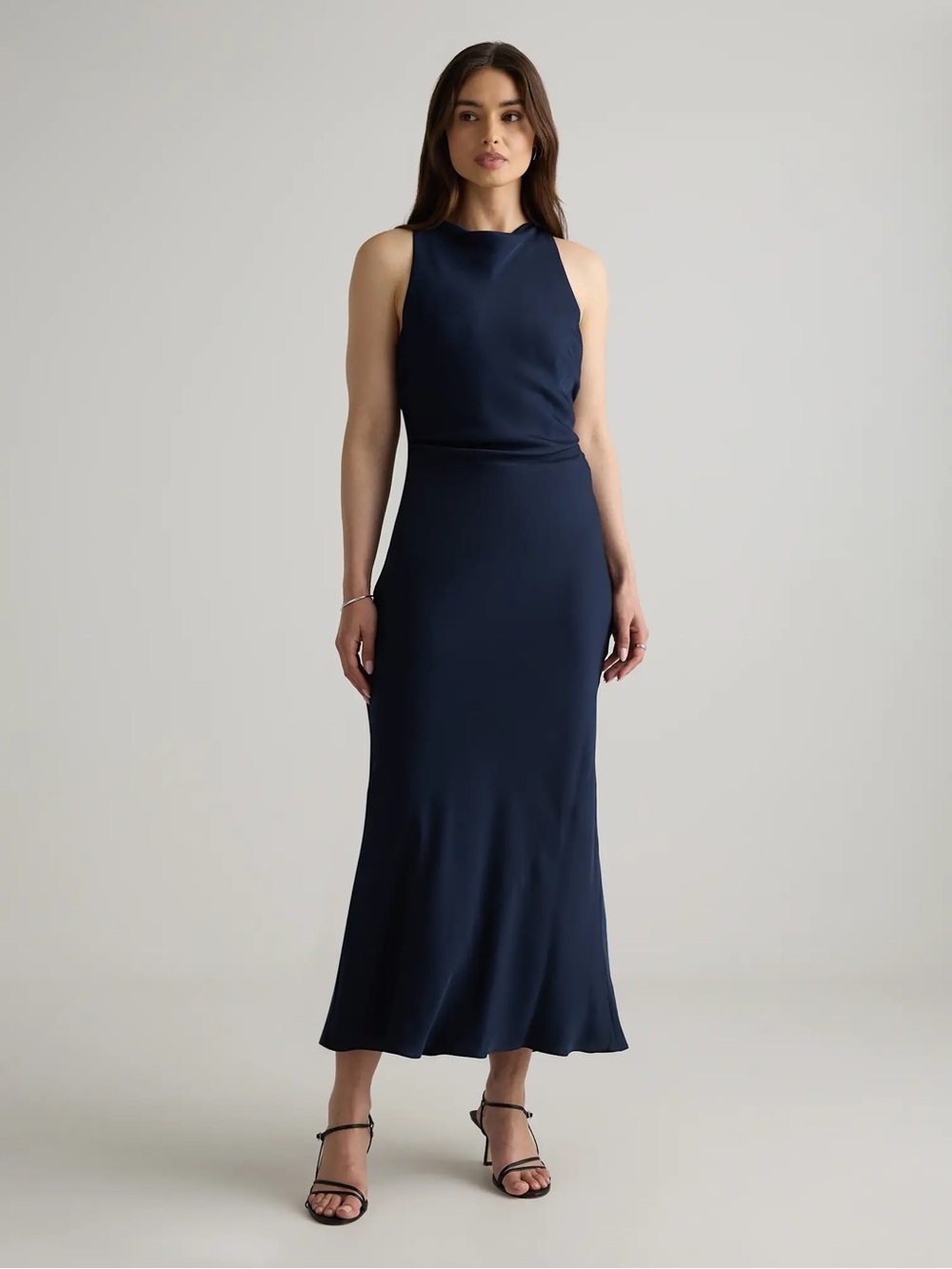 Quince Navy Sleeveless Midi Dress